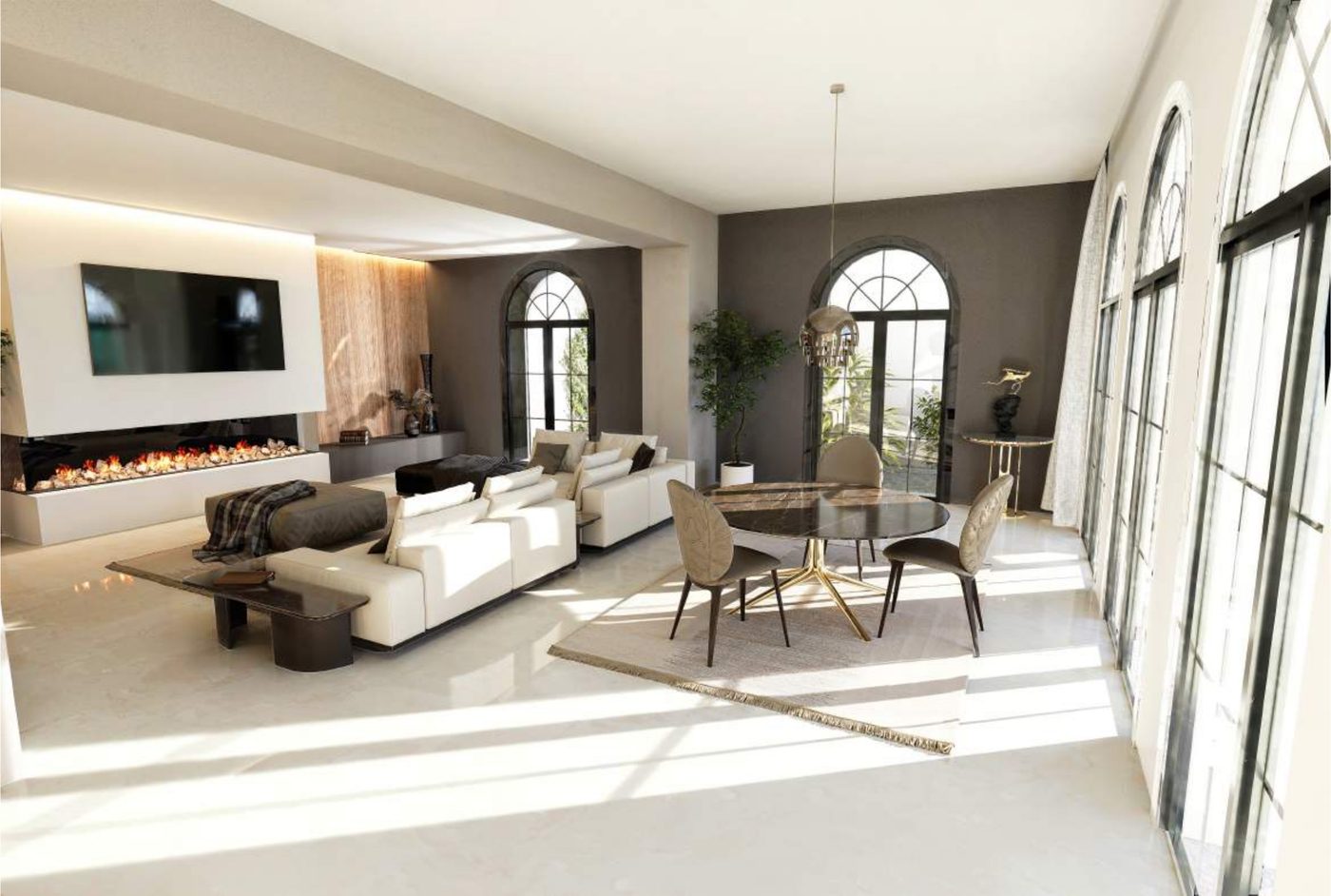 Restored living room